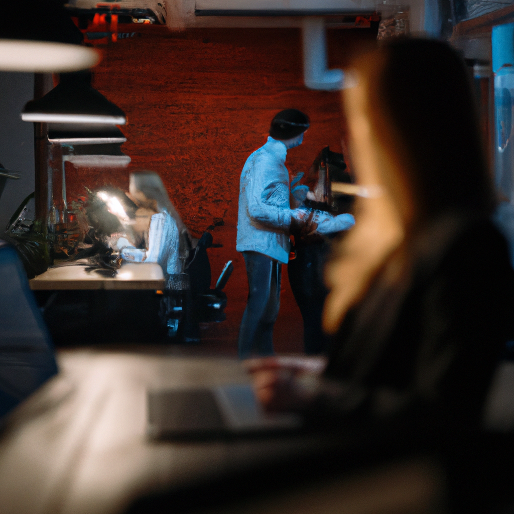 Equipo de soporte en oficina moderna de tonos azules claros atendiendo consultas